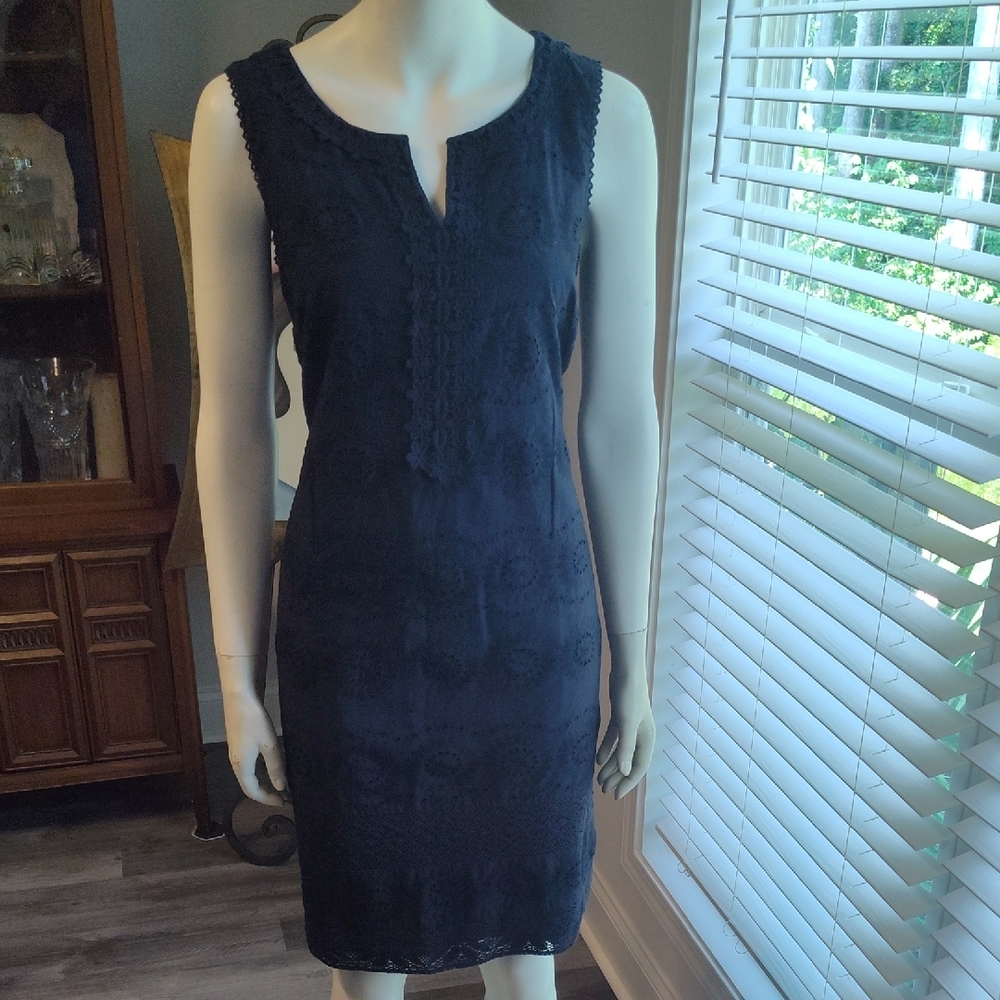 Talbots Navy Sleeveless Dress